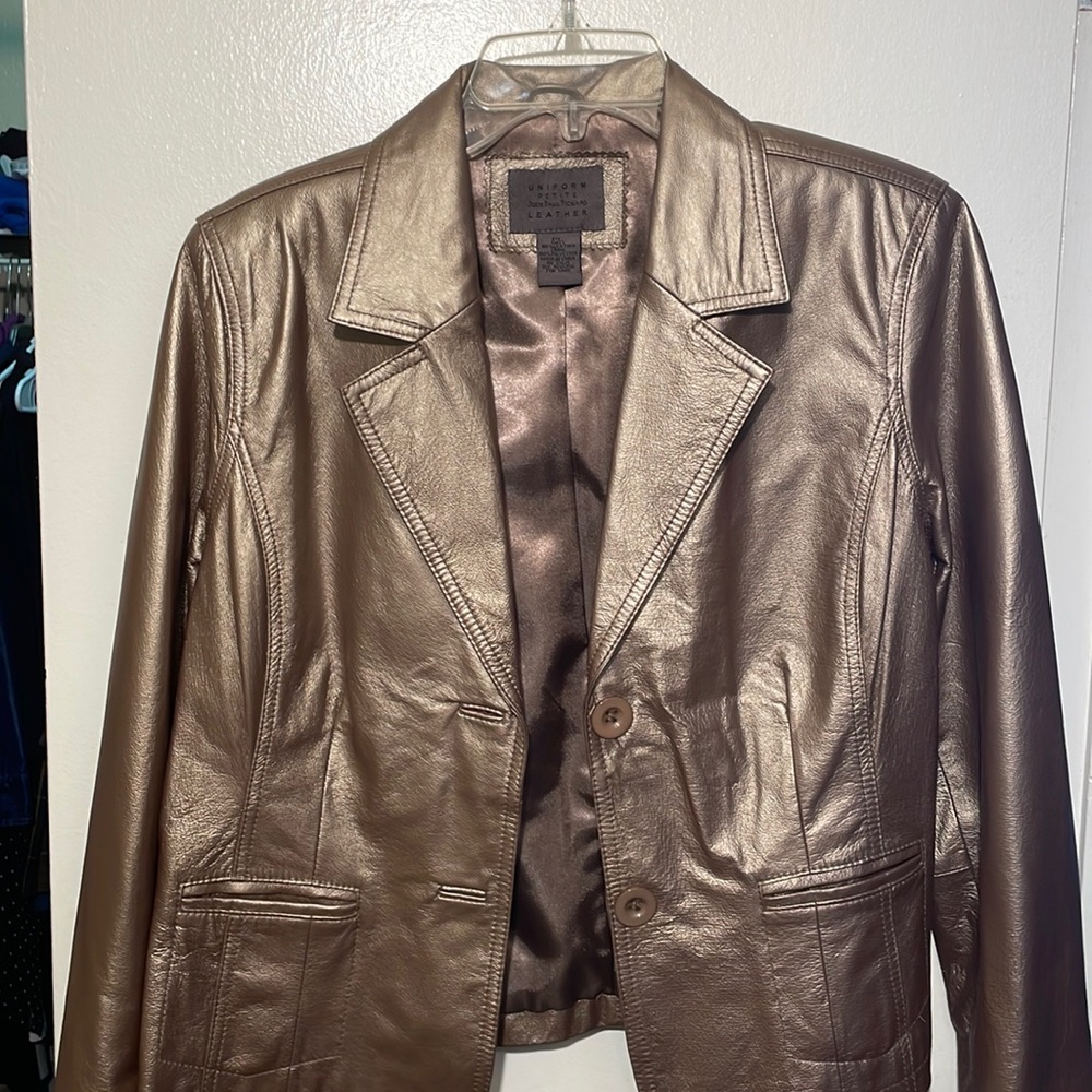 John Paul Richard Gold Metallic 100% leather jacket.